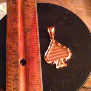 14 K SOLID GOLD diamond cut spade. Very shiny. .83 ounce 14kt gold is over $1500